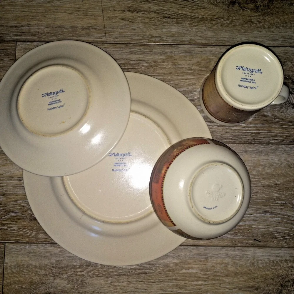 Pfaltzgraff Holiday Spice‎ Place Setting Vintage Set, Dinner, Salad, Bowl, Mug